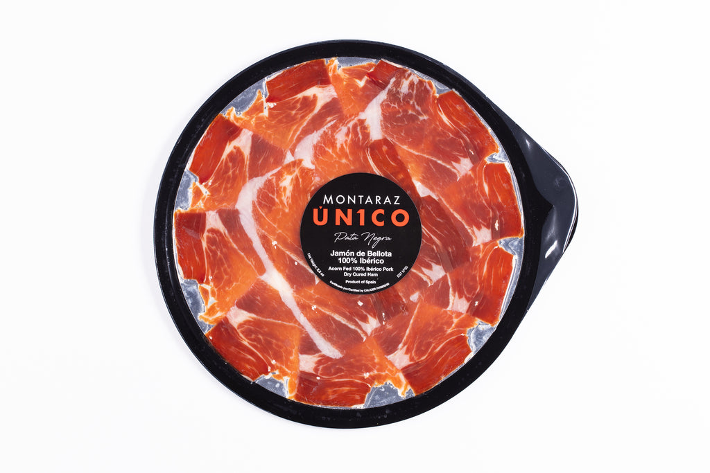 Montaraz Jamon De Bellota -100 percent Iberico- Pre Sliced Plates 2.5 oz - Rare Tea Cellar