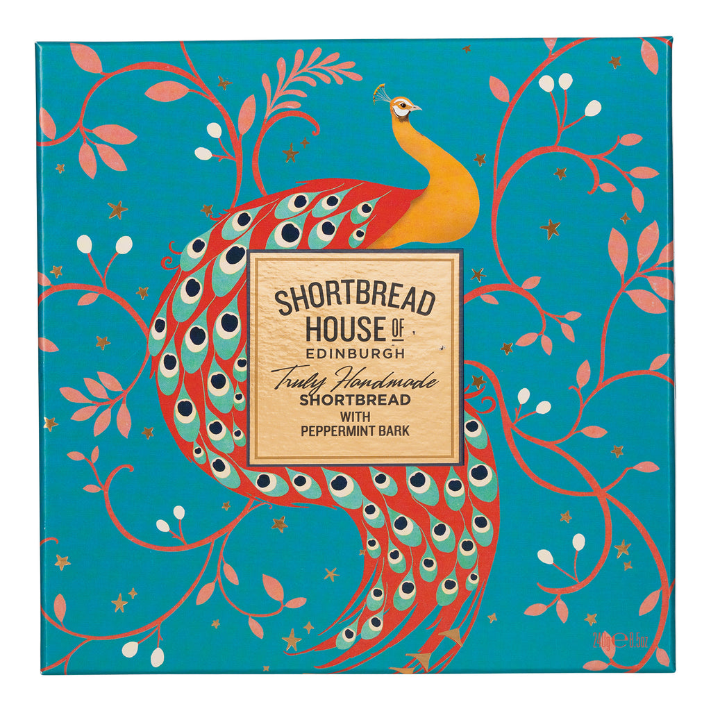 Shortbread House Peacock Box - Peppermint Bark Shortbread - Rare Tea Cellar